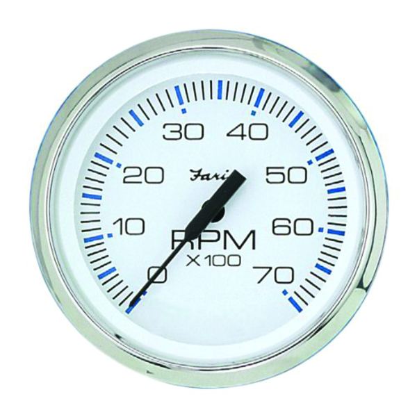 Faria Beede Instruments Faria 33817 Chesapeake Stainless Steel Tachometer (7000 RPM) - 4", White 33817